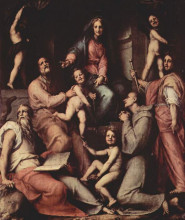 Копия картины "madonna, angels and saints" художника "понтормо джакопо"