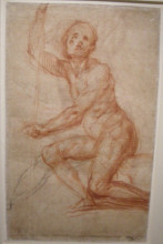 Картина "study of a seated man" художника "понтормо джакопо"