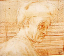 Копия картины "study of a man wearing a hat" художника "понтормо джакопо"