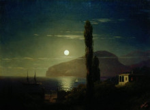 Копия картины "лунная ночь в крыму" художника "айвазовский иван"
