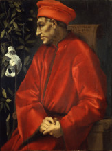 Репродукция картины "portrait of cosimo de&#39; medici the elder" художника "понтормо джакопо"