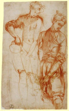 Копия картины "study of a girl pouring from a jug" художника "понтормо джакопо"