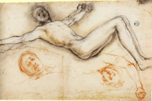 Картина "study of the nailing of christ to the cross" художника "понтормо джакопо"