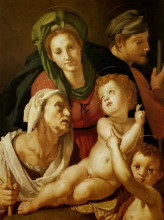 Репродукция картины "the holy family" художника "понтормо джакопо"