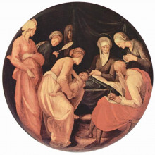 Картина "birth of john the baptist" художника "понтормо джакопо"
