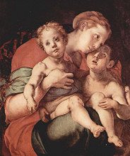 Картина "madonna and child with the young saint john" художника "понтормо джакопо"