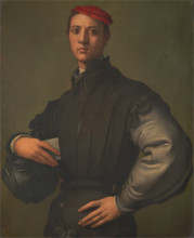 Репродукция картины "portrait of a young man in a red cap" художника "понтормо джакопо"