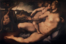 Копия картины "venus and cupid" художника "понтормо джакопо"