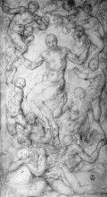 Картина "christ the judge with the creation of eve" художника "понтормо джакопо"