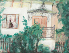 Репродукция картины "marquee house (painter&#39;s wife&#39;s home)" художника "попеску василе"