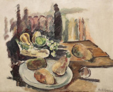 Копия картины "table with fruits in balchik" художника "попеску василе"