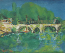 Копия картины "bridge over sabar" художника "попеску василе"