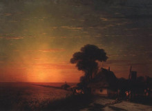 Репродукция картины "закат солнца в малороссии" художника "айвазовский иван"