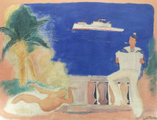 Картина "composition with sailor and siren" художника "попеску василе"
