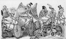 Копия картины "bikes" художника "посада хосе гуадалупе"