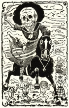Копия картины "calavera de la adelita" художника "посада хосе гуадалупе"