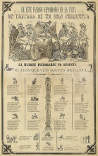 Картина "from this famous hippodrome on the racetrack, not even a single journalist is missing. death is inexorable and doesn’t even respect those that you see here on bicycle" художника "посада хосе гуадалупе"