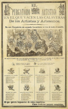 Репродукция картины "the artistic purgatory, where the calaveras of artists and craftsmen lie" художника "посада хосе гуадалупе"