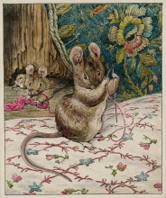 Копия картины "the mice at work.threading the needle" художника "поттер беатрис"