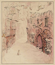 Копия картины "simpkin in the snowy street" художника "поттер беатрис"