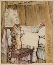 Репродукция картины "simpkin at the tailor’s bedside" художника "поттер беатрис"
