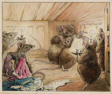 Копия картины "the mice hear simpkin outside" художника "поттер беатрис"