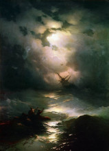 Копия картины "кораблекрушение в северном море" художника "айвазовский иван"