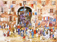 Копия картины "riva degli schiavoni" художника "прендергаст морис"