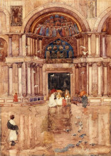 Копия картины "the porch with the old mosaics, st. mark&#39;s, venice" художника "прендергаст морис"