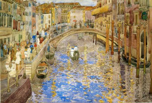 Репродукция картины "venetian canal scene" художника "прендергаст морис"