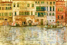 Репродукция картины "venetian palaces on the grand canal" художника "прендергаст морис"