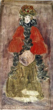Копия картины "lady with red cape and muff" художника "прендергаст морис"