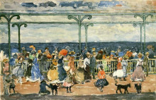 Копия картины "promenade at nantasket" художника "прендергаст морис"
