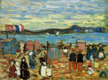 Копия картины "bathing tents, st. malo" художника "прендергаст морис"