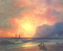 Репродукция картины "восход солнца на море" художника "айвазовский иван"