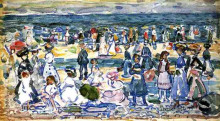 Копия картины "low tide, revere beach" художника "прендергаст морис"