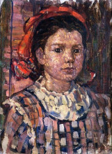 Копия картины "portrait of a young girl" художника "прендергаст морис"