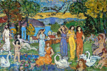 Копия картины "the picnic" художника "прендергаст морис"
