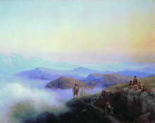 Копия картины "цепи кавказских гор" художника "айвазовский иван"
