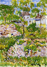 Картина "farmhouse in new england" художника "прендергаст морис"