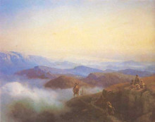 Копия картины "гряда кавказских гор" художника "айвазовский иван"