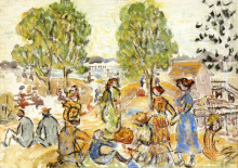 Копия картины "picnic" художника "прендергаст морис"