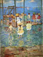 Копия картины "children on a raft" художника "прендергаст морис"