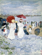 Репродукция картины "ladies with parasols" художника "прендергаст морис"
