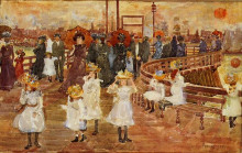 Копия картины "south boston pier" художника "прендергаст морис"
