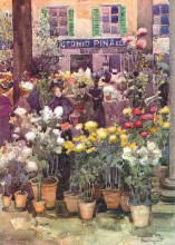 Копия картины "italian flower market" художника "прендергаст морис"