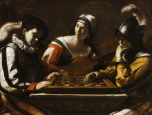 Копия картины "the game of draughts" художника "прети маттиа"