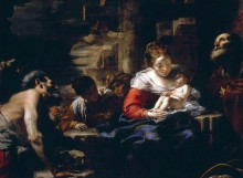 Репродукция картины "the adoration of the shepherds" художника "прети маттиа"