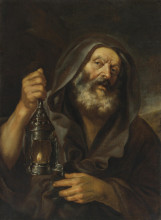 Репродукция картины "diogenes with his lantern, in search of an honest man" художника "прети маттиа"