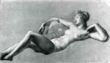 Репродукция картины "reclining female nude" художника "прюдон пьер поль"